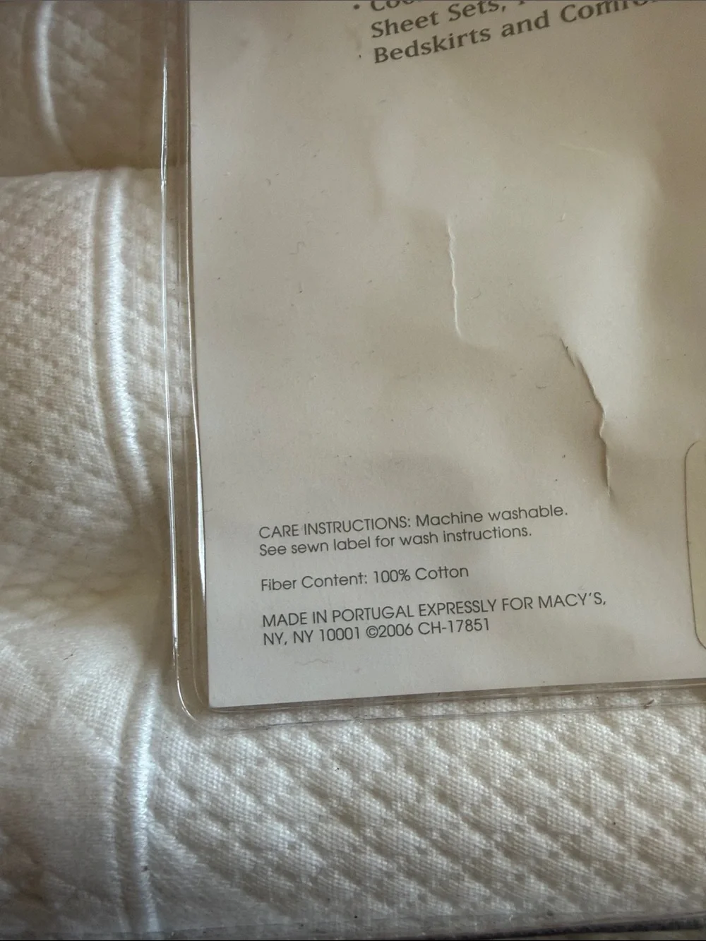 Charter Club White Trellis Cotton Coverlet - Full/Queen